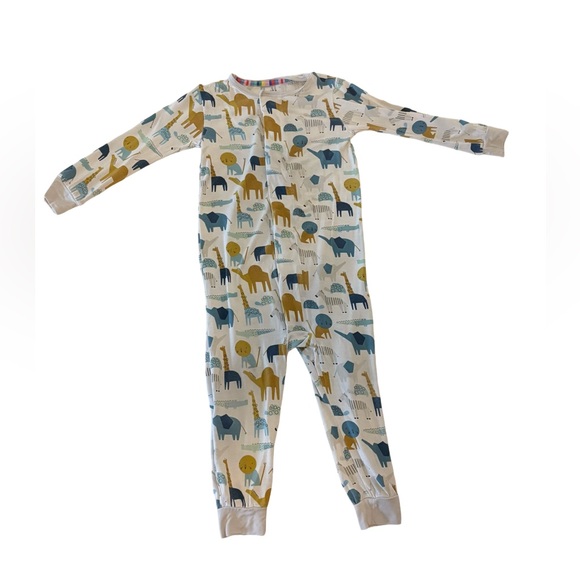 Magnetic Me Other - Magnetic Me Animal Print Footie - Blue, Gold, and Cream
